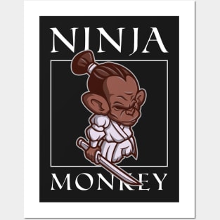 Ninja Monkey - Funny Ninja Warrior - Shinobi Posters and Art